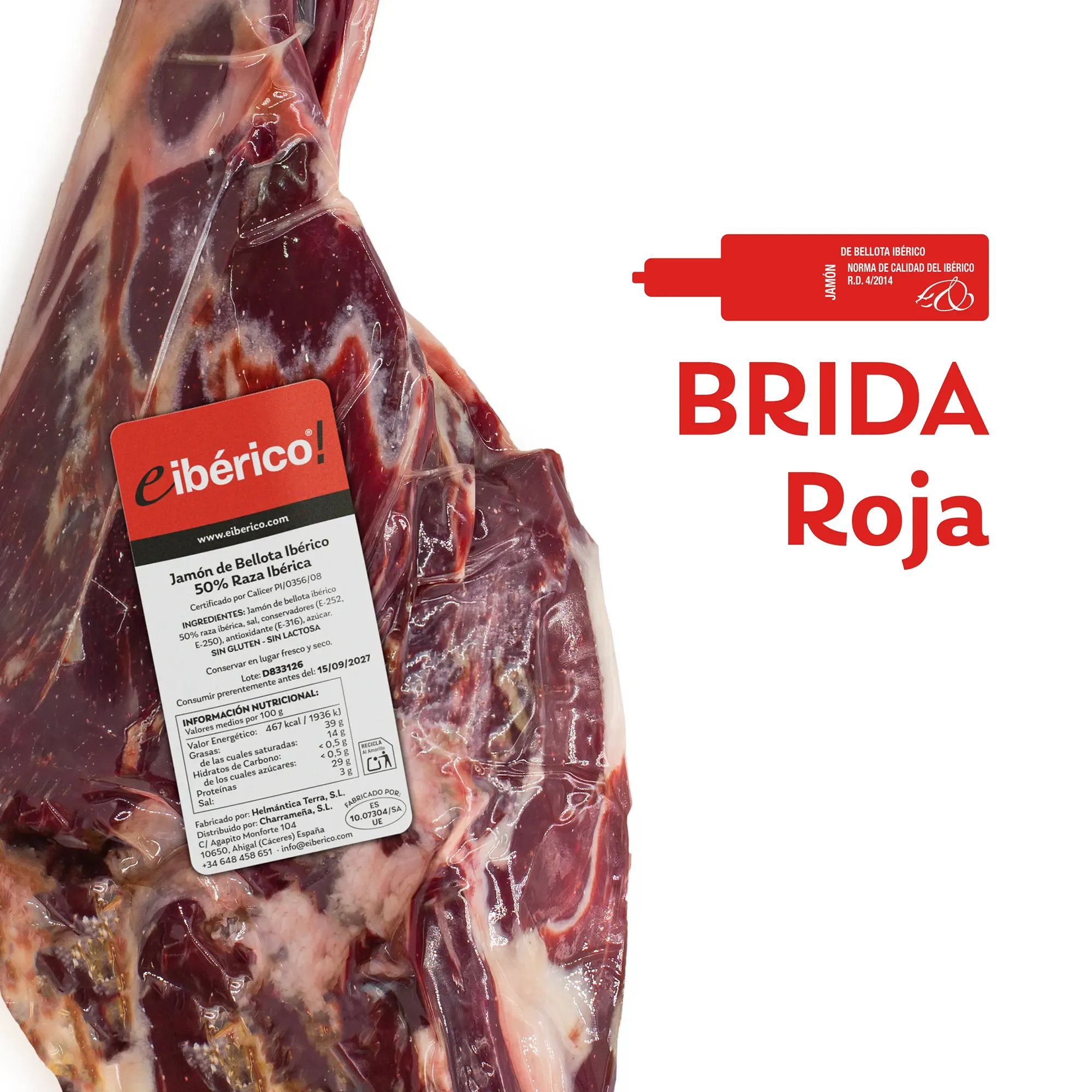 Jamón de Bellota Ibérico 50% Raza Ibérica Deshuesado y Pelado - Imagen 2