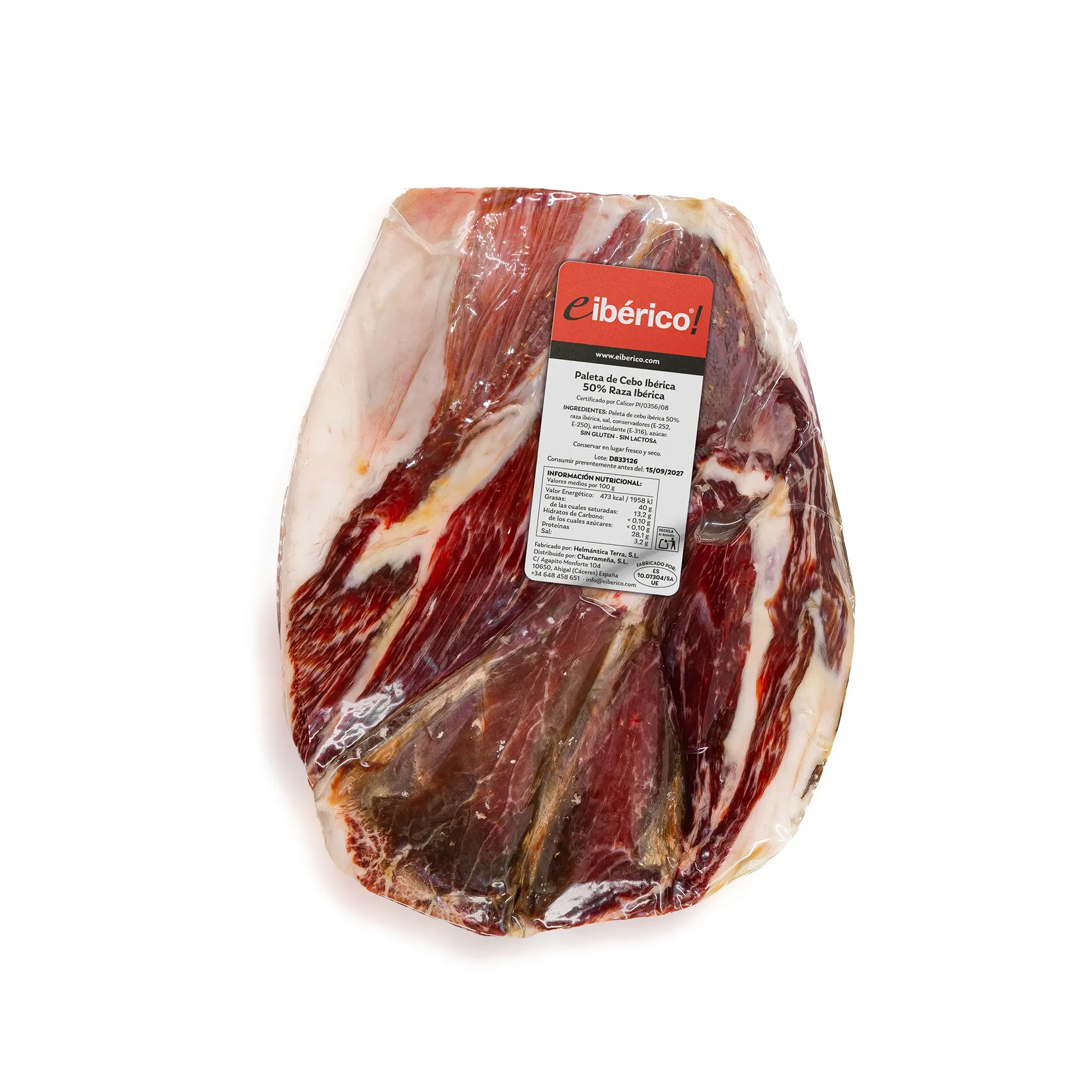 eIbérico Paleta de Cebo Ibérica 50% Raza Ibérica Deshuesada