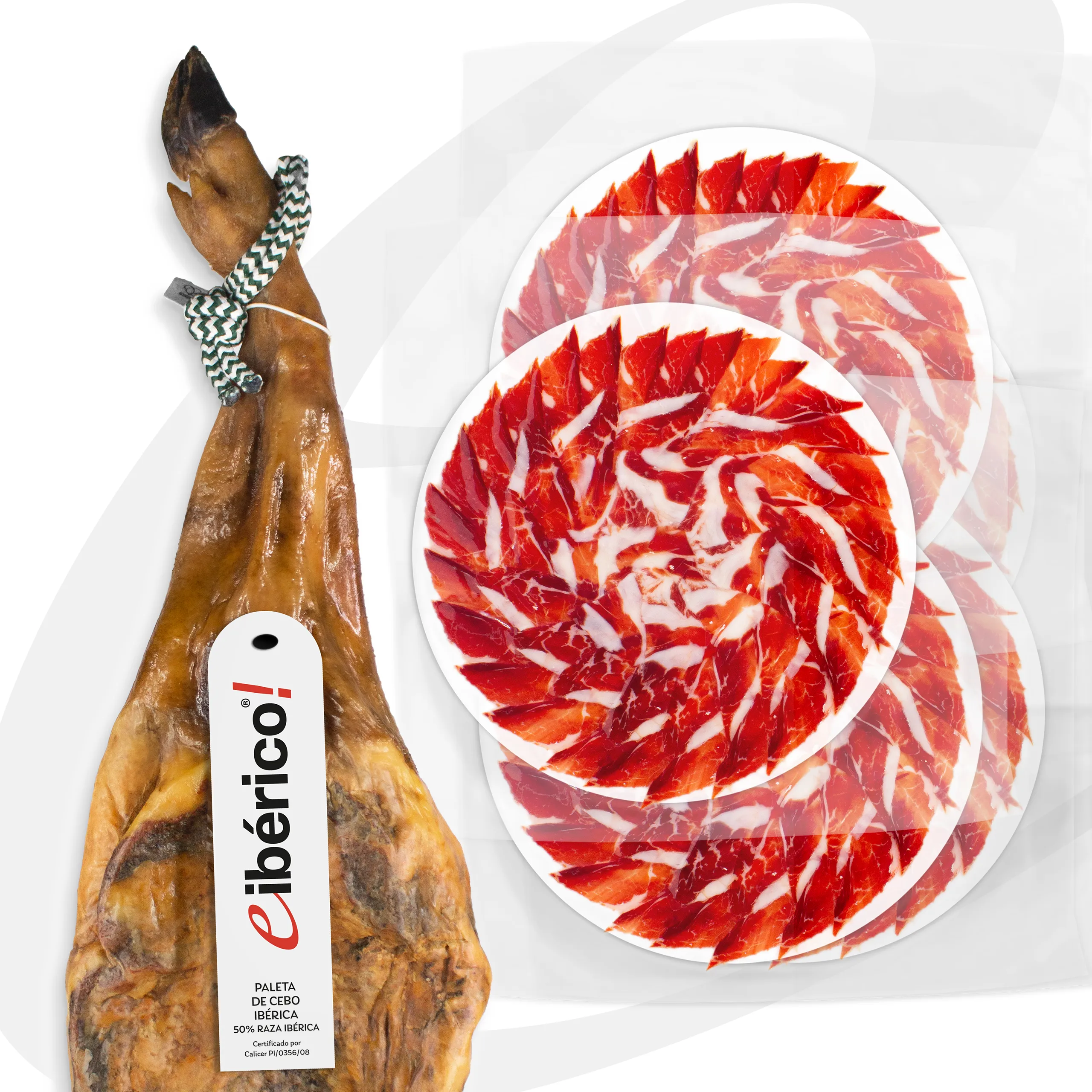 eibérico Paleta de Cebo Ibérico 50% Raza Ibérica Cortada a Cuchillo Entera