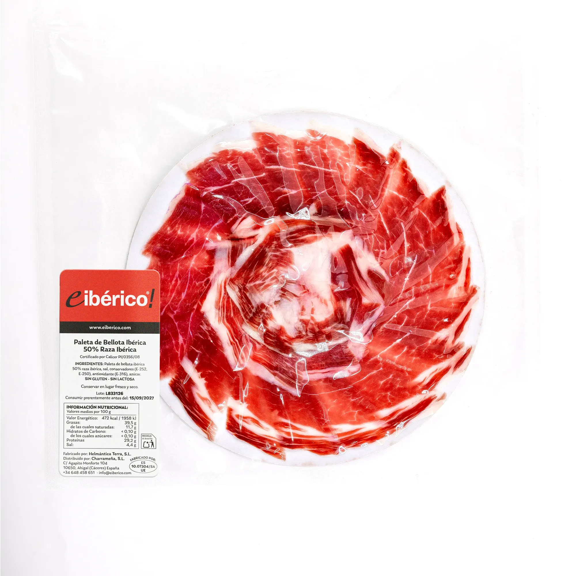 eibérico Paleta de Bellota Ibérica 50% Raza Ibérica Plato 80g