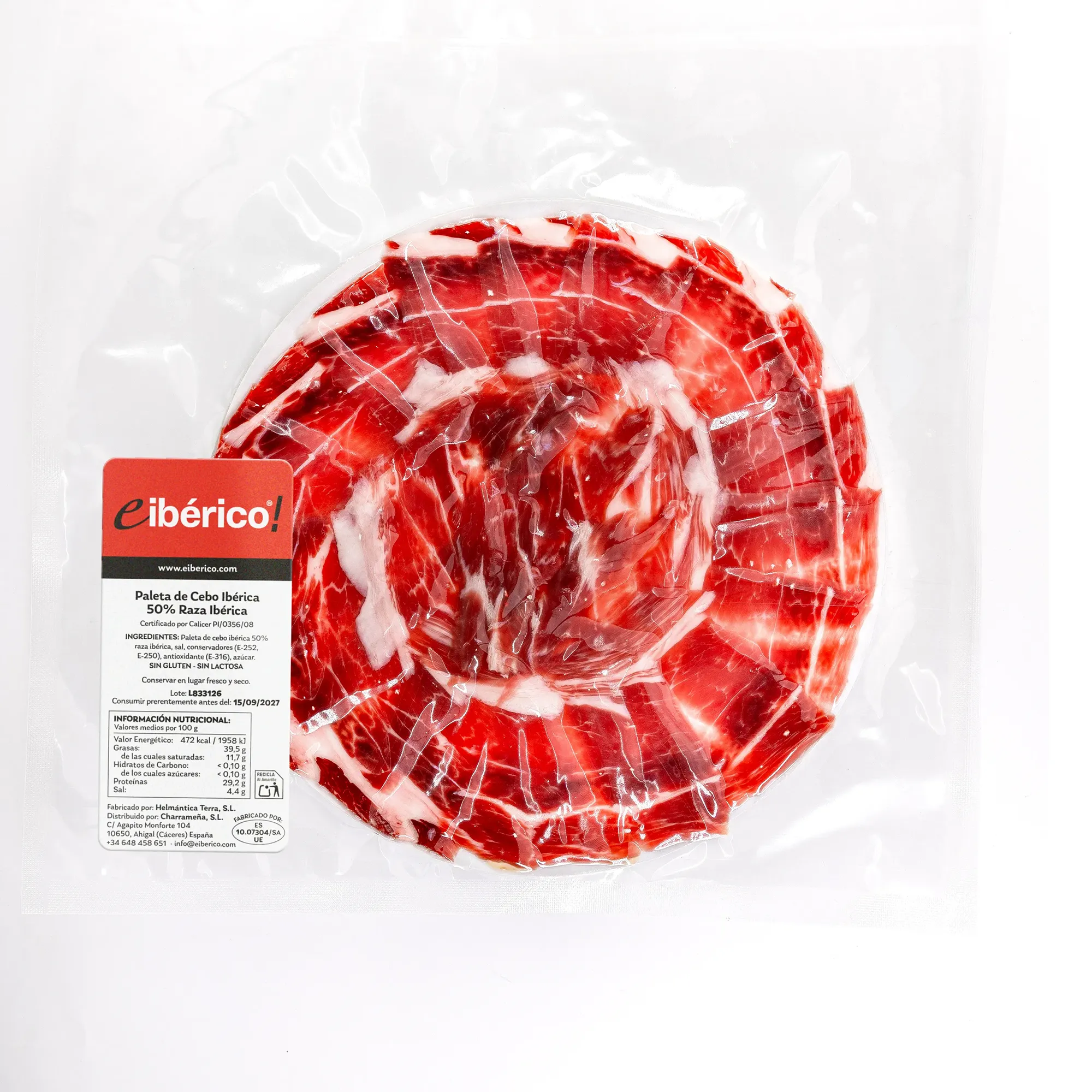 eibérico Paleta de Cebo Ibérica 50% Raza Ibérica Plato 80g